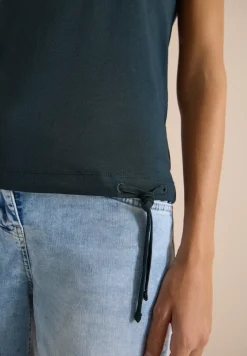 Shirt met korte mouwen en rimpels