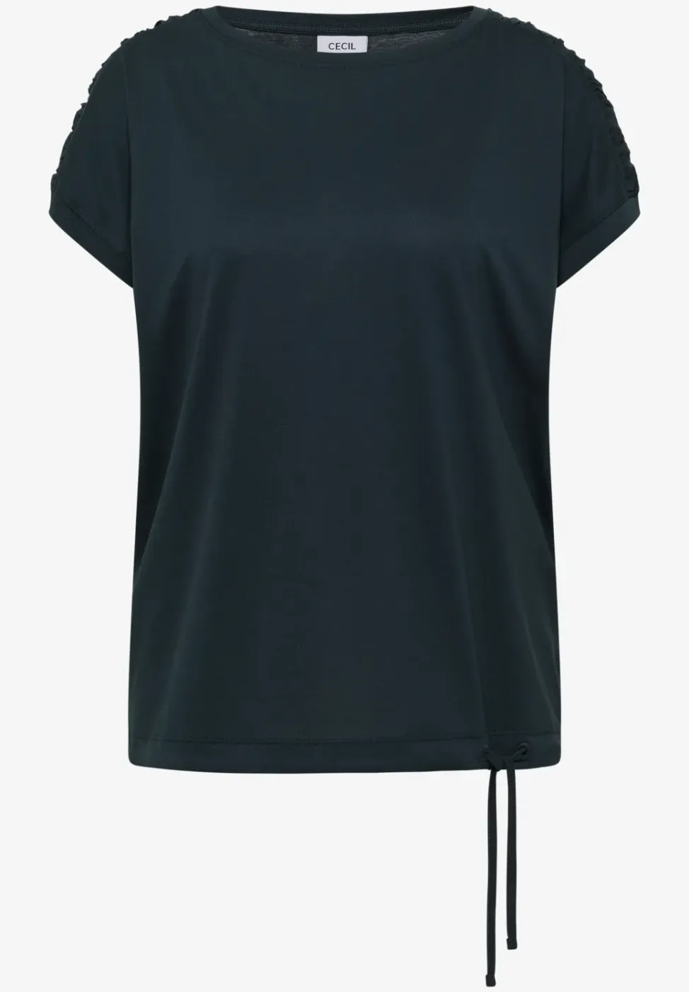 Shirt met korte mouwen en rimpels