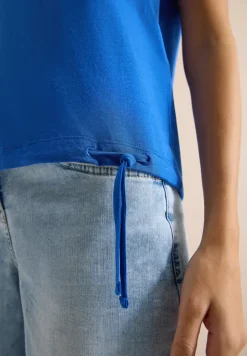 Shirt met korte mouwen en rimpels