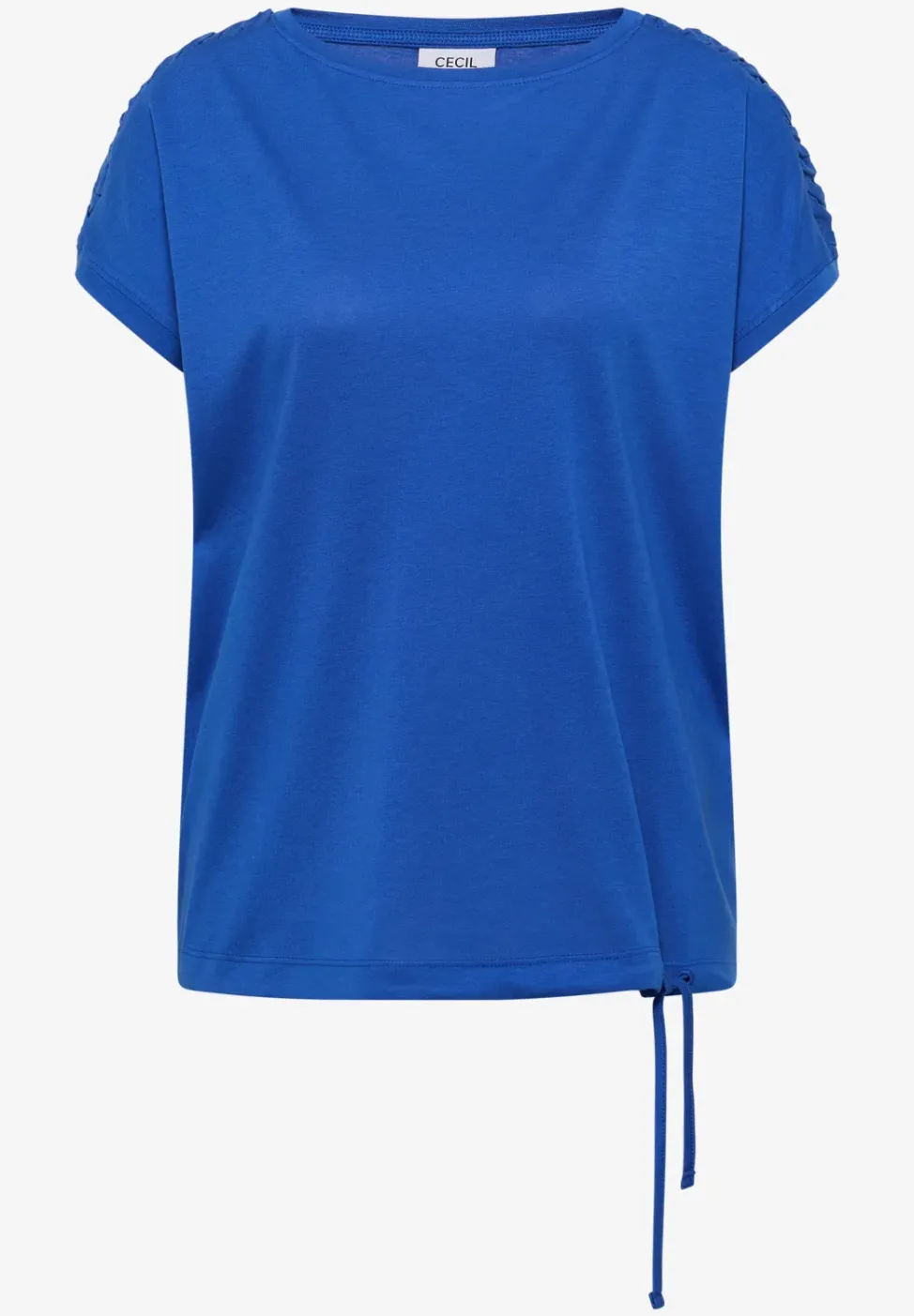 Shirt met korte mouwen en rimpels
