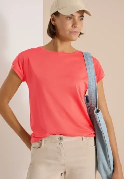Shirt met korte mouwen en rimpels