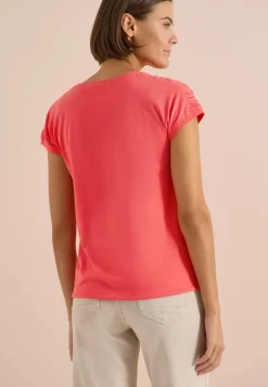 Shirt met korte mouwen en rimpels