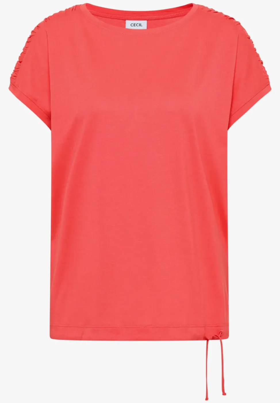 Shirt met korte mouwen en rimpels