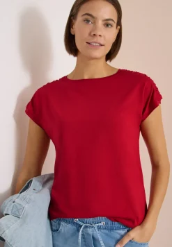 Shirt met korte mouwen en rimpels