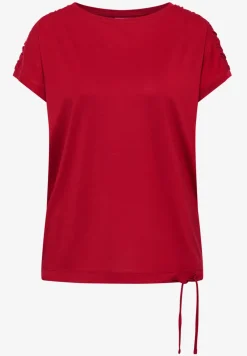 Shirt met korte mouwen en rimpels