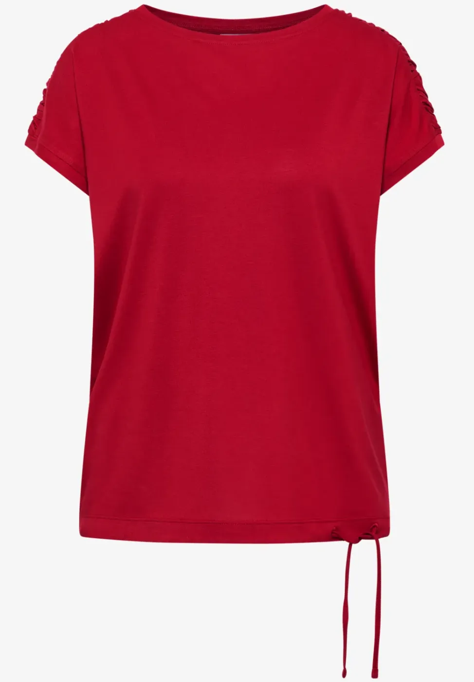 Shirt met korte mouwen en rimpels