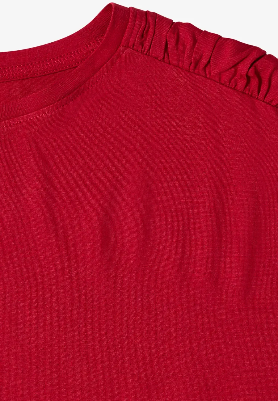 Shirt met korte mouwen en rimpels