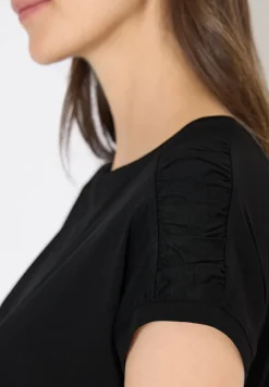 Shirt met korte mouwen en rimpels