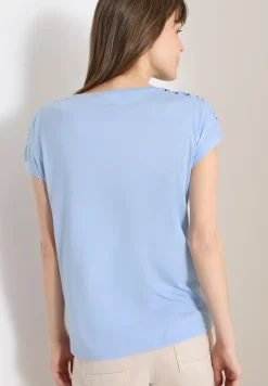 Shirt met korte mouwen en rimpels
