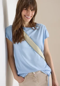 Shirt met korte mouwen en rimpels