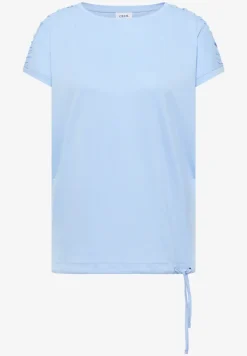Shirt met korte mouwen en rimpels