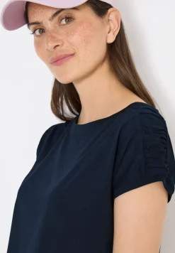 Shirt met korte mouwen en rimpels
