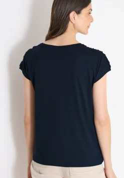 Shirt met korte mouwen en rimpels