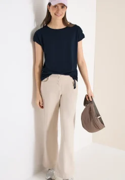 Shirt met korte mouwen en rimpels