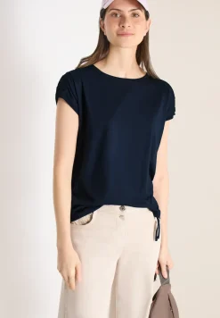 Shirt met korte mouwen en rimpels