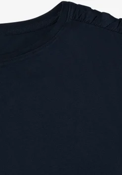 Shirt met korte mouwen en rimpels
