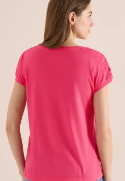 Shirt met korte mouwen en rimpels