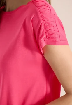 Shirt met korte mouwen en rimpels