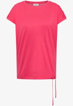Shirt met korte mouwen en rimpels