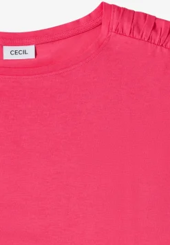 Shirt met korte mouwen en rimpels