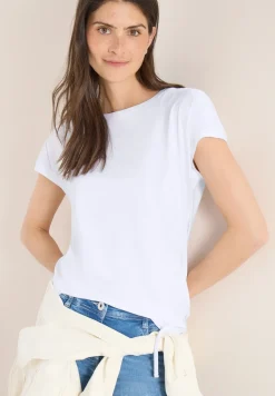 Shirt met korte mouwen en rimpels