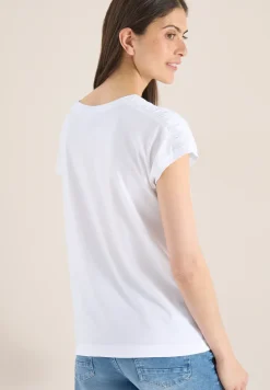 Shirt met korte mouwen en rimpels