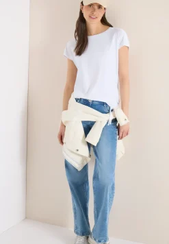 Shirt met korte mouwen en rimpels