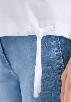 Shirt met korte mouwen en rimpels