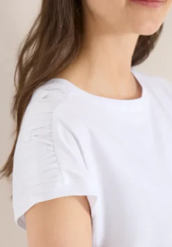 Shirt met korte mouwen en rimpels