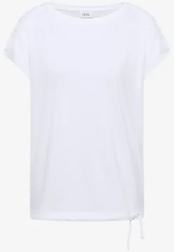Shirt met korte mouwen en rimpels
