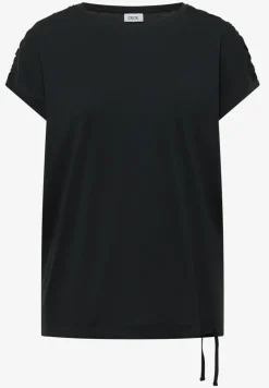 Shirt met korte mouwen en rimpels