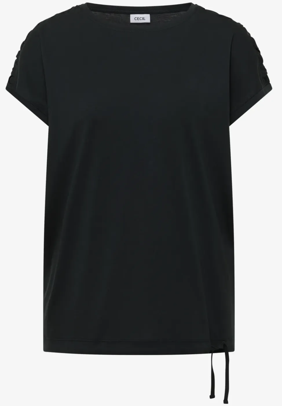 Shirt met korte mouwen en rimpels