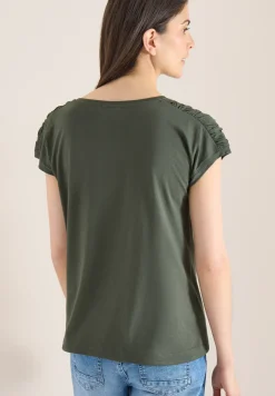 Shirt met korte mouwen en rimpels