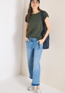 Shirt met korte mouwen en rimpels