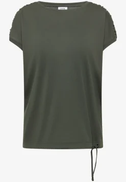 Shirt met korte mouwen en rimpels