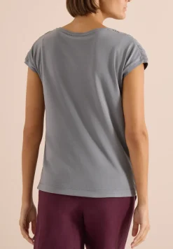Shirt met korte mouwen en rimpels