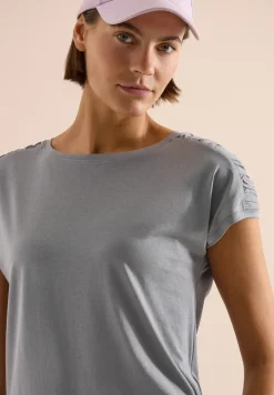 Shirt met korte mouwen en rimpels