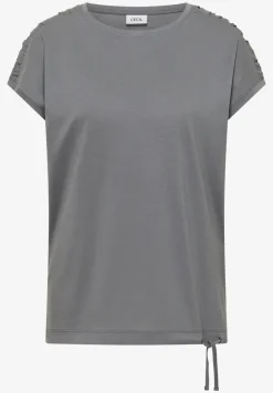 Shirt met korte mouwen en rimpels