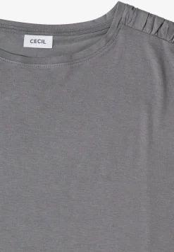 Shirt met korte mouwen en rimpels