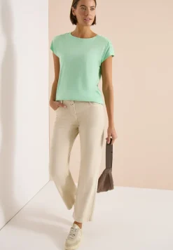 Shirt met korte mouwen en rimpels