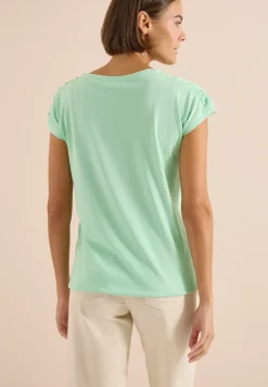 Shirt met korte mouwen en rimpels