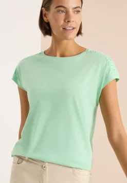 Shirt met korte mouwen en rimpels