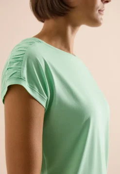 Shirt met korte mouwen en rimpels