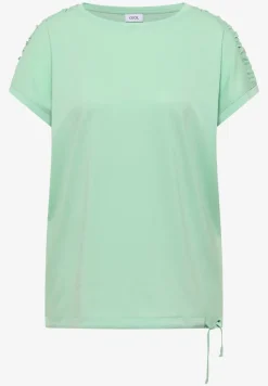 Shirt met korte mouwen en rimpels