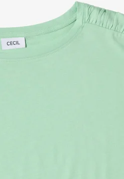 Shirt met korte mouwen en rimpels
