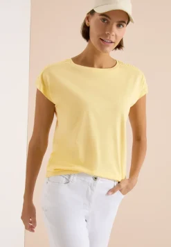 Shirt met korte mouwen en rimpels