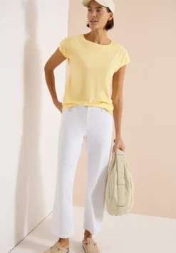 Shirt met korte mouwen en rimpels