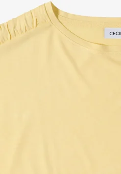 Shirt met korte mouwen en rimpels