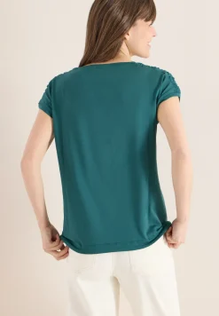 Shirt met korte mouwen en rimpels