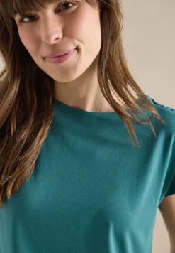 Shirt met korte mouwen en rimpels